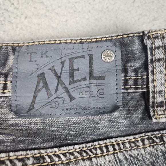 Axel Jeans Mens 36x32 Relaxed Straight Leg Denim Faded Black Baggy Denim Pants - Picture 10 of 11